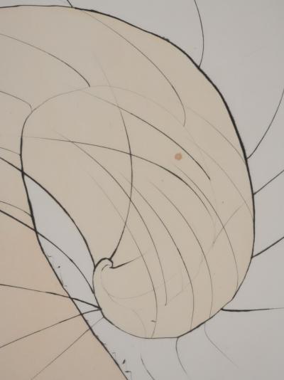 Salvador Dali - Freud à la tête d’escargot, 1974 - Gravure et pochoir originale signée 2