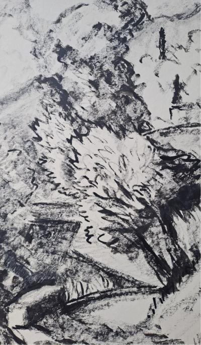 Conrad - Chemin dans la colline - Lithographie, signée 2