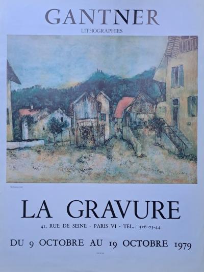 Bernard Gantner - Place du village - Affiche originale, 1979 2