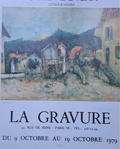 Bernard Gantner - Place du village - Affiche originale, 1979 2