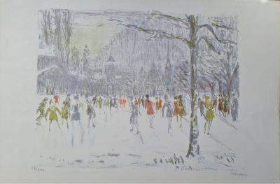 Meisser - La patinoire - Lithographie, signée et numérotée 2