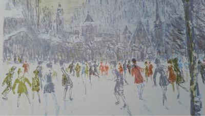 Meisser - La patinoire - Lithographie, signée et numérotée 2