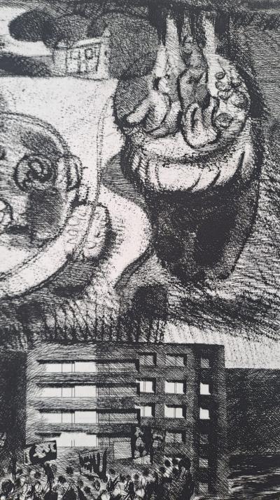 Janys Riout - Les fumées de la ville - Lithographie, signée et numérotée 2