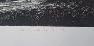 Janys Riout - Les fumées de la ville - Lithographie, signée et numérotée 2