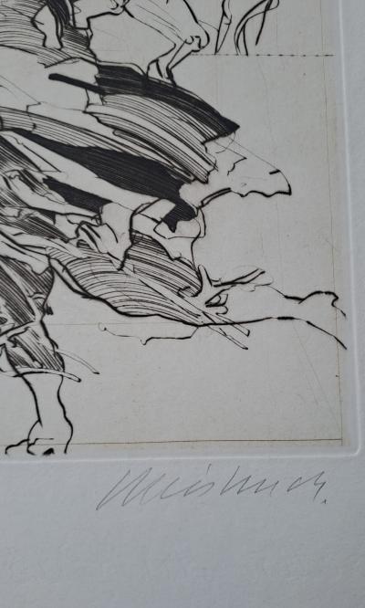 Claude Weisbuch - Le cavalier - Gravure, signée et numérotée 2