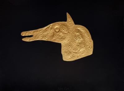 Georges Braque (d’après), Aréion, gravure gaufrée feuille d’or, 1971 2
