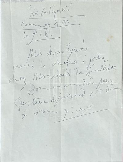 Pablo PICASSO - Lettre autographe signée 2