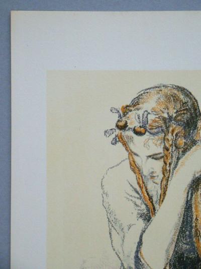 Walter SAUER (d'après) - Jeune fille aux tresses, 1930 - Héliogravure signée et datée 2