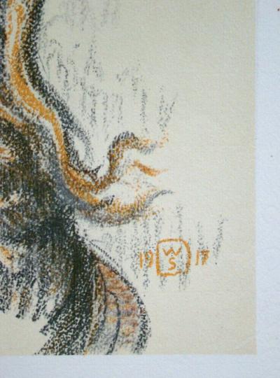 Walter SAUER (d'après) - Jeune fille aux tresses, 1930 - Héliogravure signée et datée 2