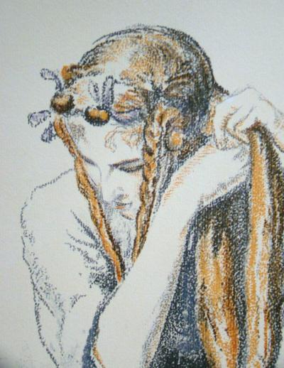 Walter SAUER (d'après) - Jeune fille aux tresses, 1930 - Héliogravure signée et datée 2