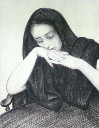 Walter Sauer (d'après) - Repos, 1930 - Héliogravure signée et datée 2