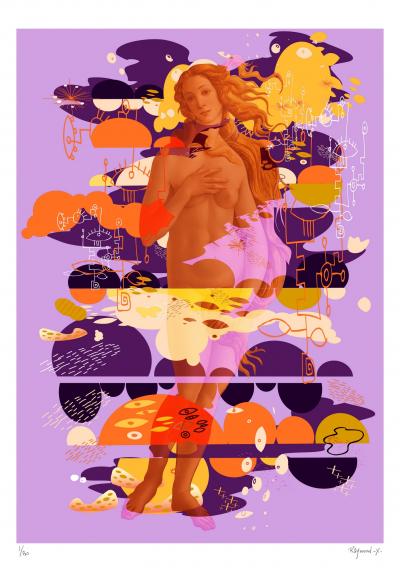 Thierry CORPET (Raymond X) - The Venus in yellow furs I , 2022 - Sérigraphie signée et numérotée