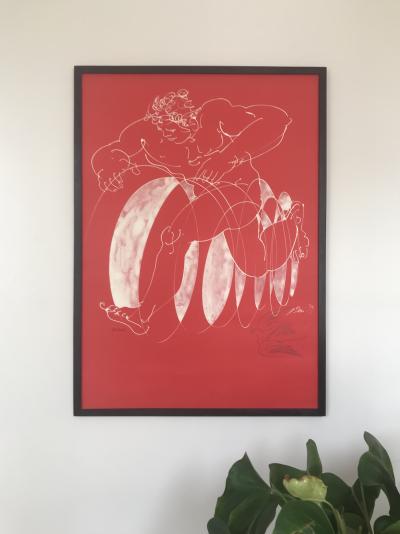 Hans ERN I- Le coureur,1979 - Lithographie originale signée +un dessin 2