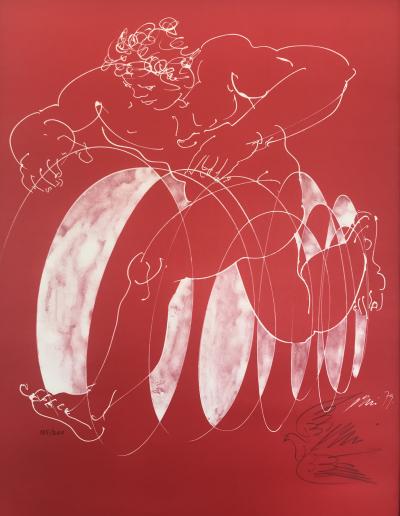 Hans ERN I- Le coureur,1979 - Lithographie originale signée +un dessin 2