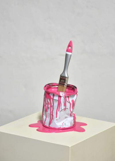 Yannick Bouillault - L’instant retenu  rose- Résine et métal 2