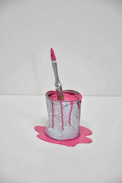Yannick Bouillault - L’instant retenu  rose- Résine et métal 2