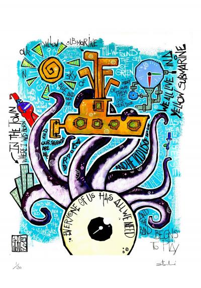 Yohan STORTI - Yellow Submarine, 2022 - Sérigraphie originale signée et numérotée