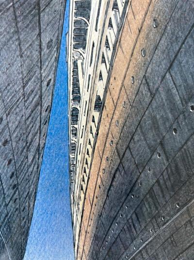 François Schuiten Retour à Cherbourg, Lithographie  signée et numérotée 2