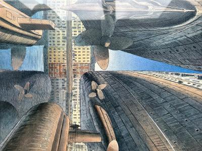 François Schuiten Retour à Cherbourg, Lithographie  signée et numérotée 2