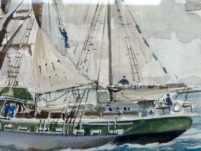 Maurice Chataignier  - Terre Neuvas en mer - Aquarelle - 1993 2