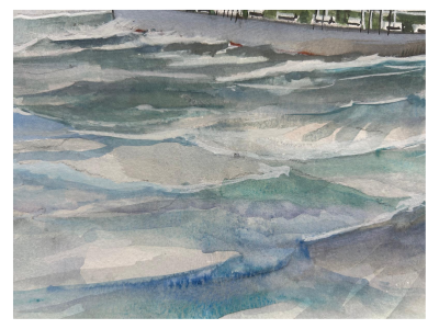 Maurice Chataignier  - Terre Neuvas en mer - Aquarelle - 1993 2