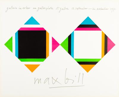 Max BILL: Geometric Composition - Original signed lithograph 2