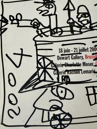 Robert Combas - Marylin - 2000 - Dessin au feutre - Signé 2