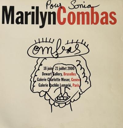 Robert Combas - Marilyn - 2000 - Dessin dédicac signé 2
