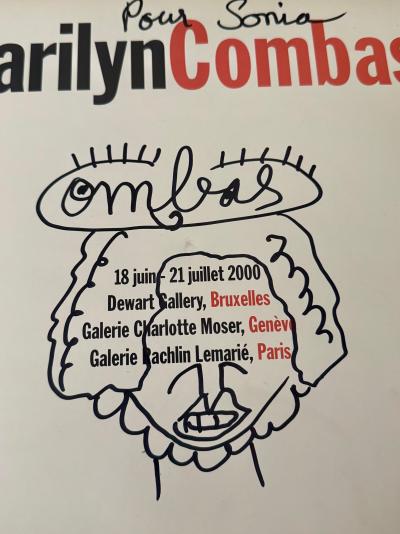 Robert Combas - Marilyn - 2000 - Dessin dédicac signé 2