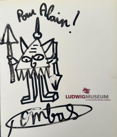 Robert Combas - Guerrier - 2008 - Dessin dédicacé au feutre - Signé 2