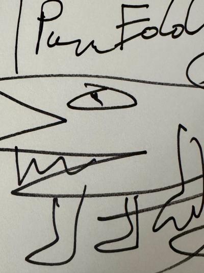 Robert Combas - Personnage à la lance -  2000 - Dessin au feutre - Signé 2