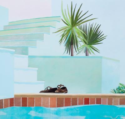 David HOCKNEY : Pool and Steps - Affiche originale 2