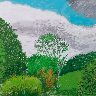 David Hockney: On the Hill - Original color poster 2