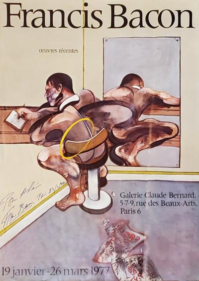 Francis Bacon, affiche dedicacée, signée au feutre 1977 2