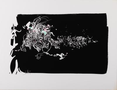 Raymond MORETTI : Les illuminations de Rimbaud en noir - Sérigraphie originale signée 2