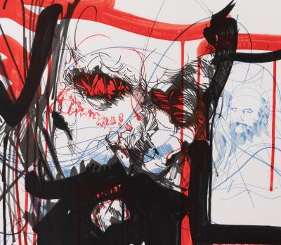 Raymond MORETTI: Rimbaud's Illuminations: Portrait - Original signed lithograph 2