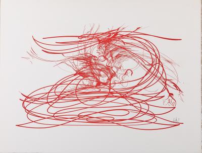 Raymond MORETTI : Les illuminations de Rimbaud en rouge - Sérigraphie originale signée 2
