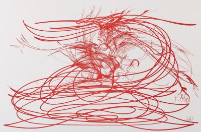 Raymond MORETTI : Les illuminations de Rimbaud en rouge - Sérigraphie originale signée 2