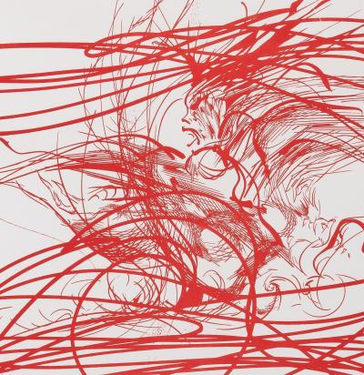Raymond MORETTI : Les illuminations de Rimbaud en rouge - Sérigraphie originale signée 2