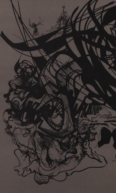Raymond MORETTI: Rimbaud's Illuminations in Black - Original signed lithograph 2