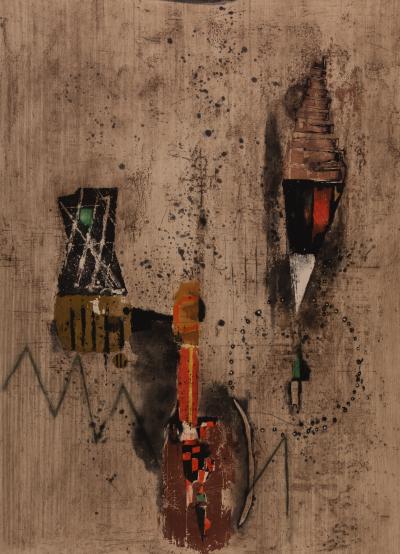 Johnny Friedlaender: Orange Composition - Original signed lithograph 2