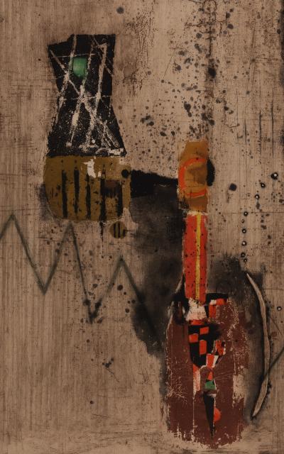Johnny Friedlaender: Orange Composition - Original signed lithograph 2