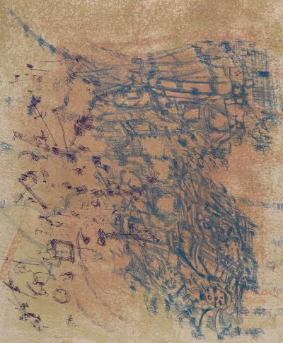 Camille BRYEN: Blue Composition - Original signed lithograph 2