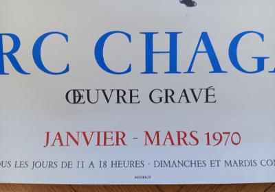 Marc CHAGALL - Affiche originale d’exposition - L’oeuvre gravée - Paris - Imp. Mourlot - 1970 2