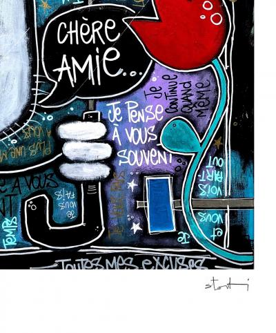 Yohan STORTI - Chère amie, 2022 - Sérigraphie signée et numérotée 2