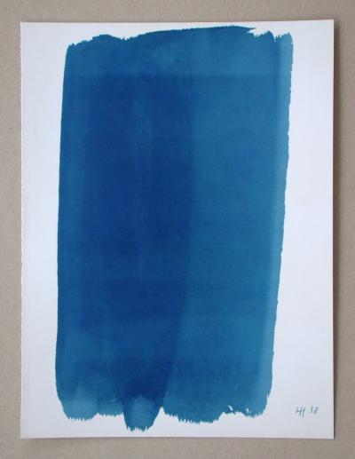 Hans HARTUNG (after) - Composition en bleue, 1961 - Lithograph signed and dated 2