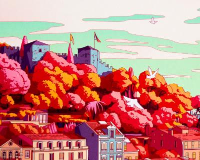 Camila NOGUEIRA : Vue de Lisbonne - Giclée originale signée 2