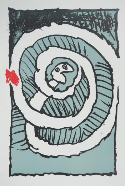 Pierre ALECHINSKY : Festival d’automne (Bleu) - Lithographie en couleurs 2