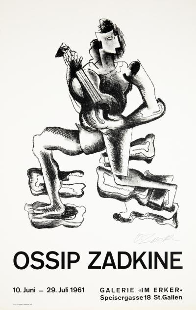 Ossip ZADKINE : Le guitariste - Lithographie originale signée 2