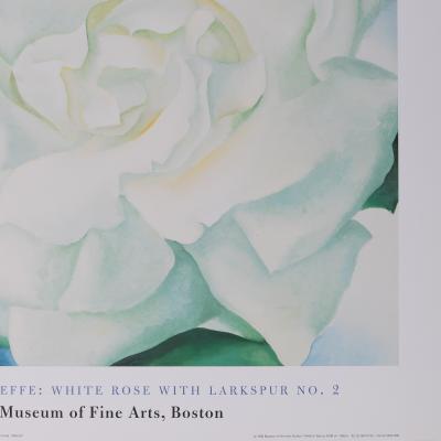 Georgia O'KEEFE : White rose with Larkspur - Affiche originale 2